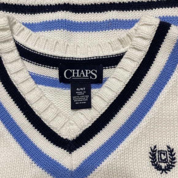 🌟HP🌟 Chaps Boys White Sweater Vest - Picture 3 of 3